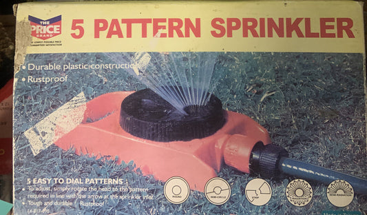 New Vintage Garden Sprinkler THE PRICE Brand 5 Pattern Lawn Hose Attachment