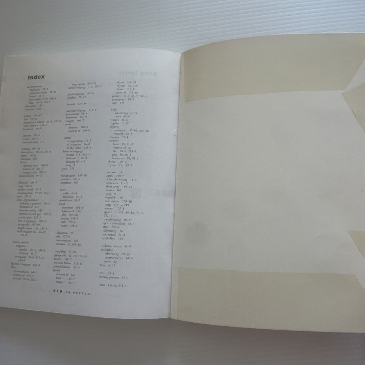 ON PURPOSE Studying Written Oral and Visual Language in Context PB 1996 1st Ed