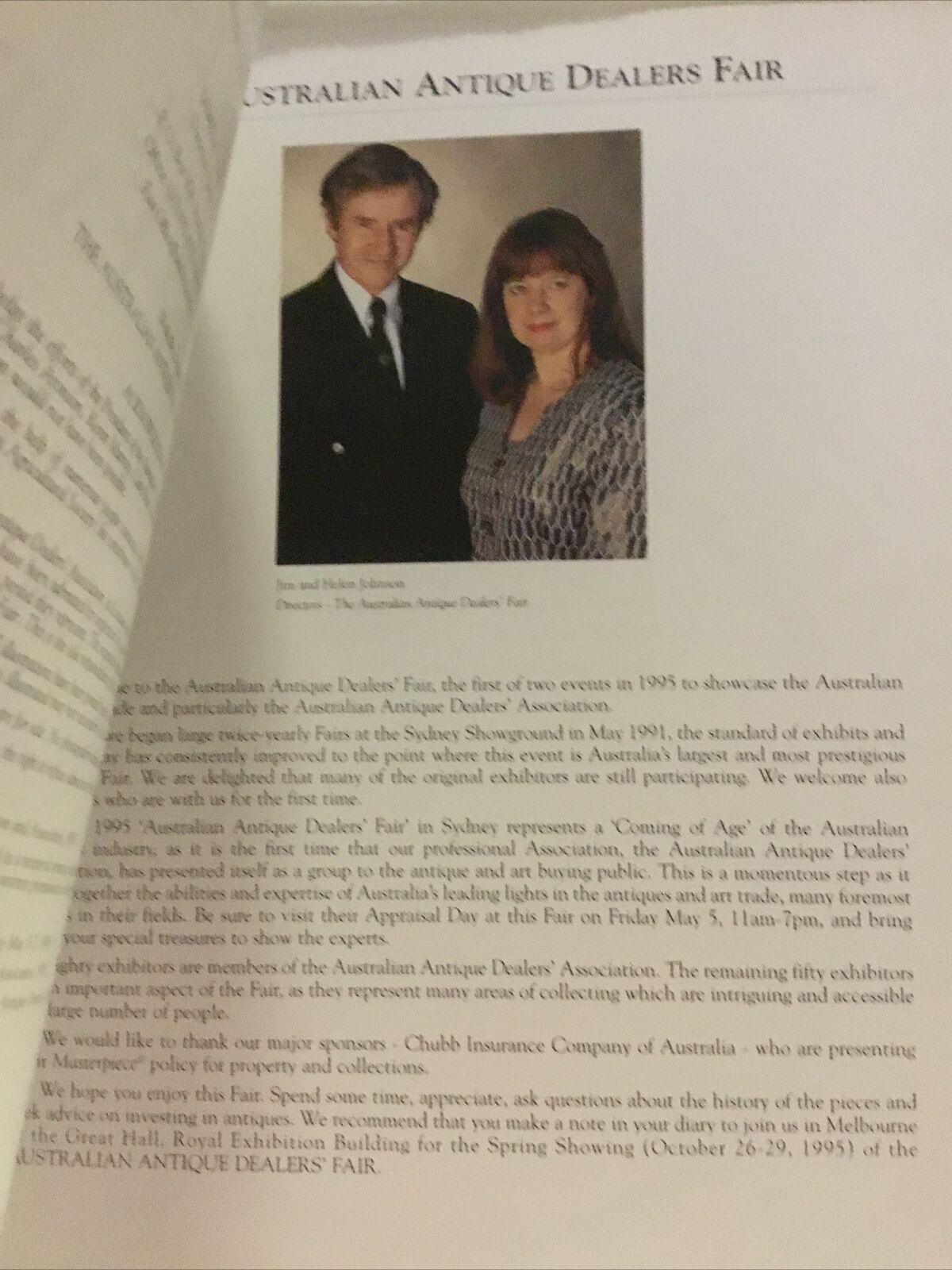 The Australian Antique Dealer's Fair Sydney 1995 Catalogue PB GLOSSY PHOTOS