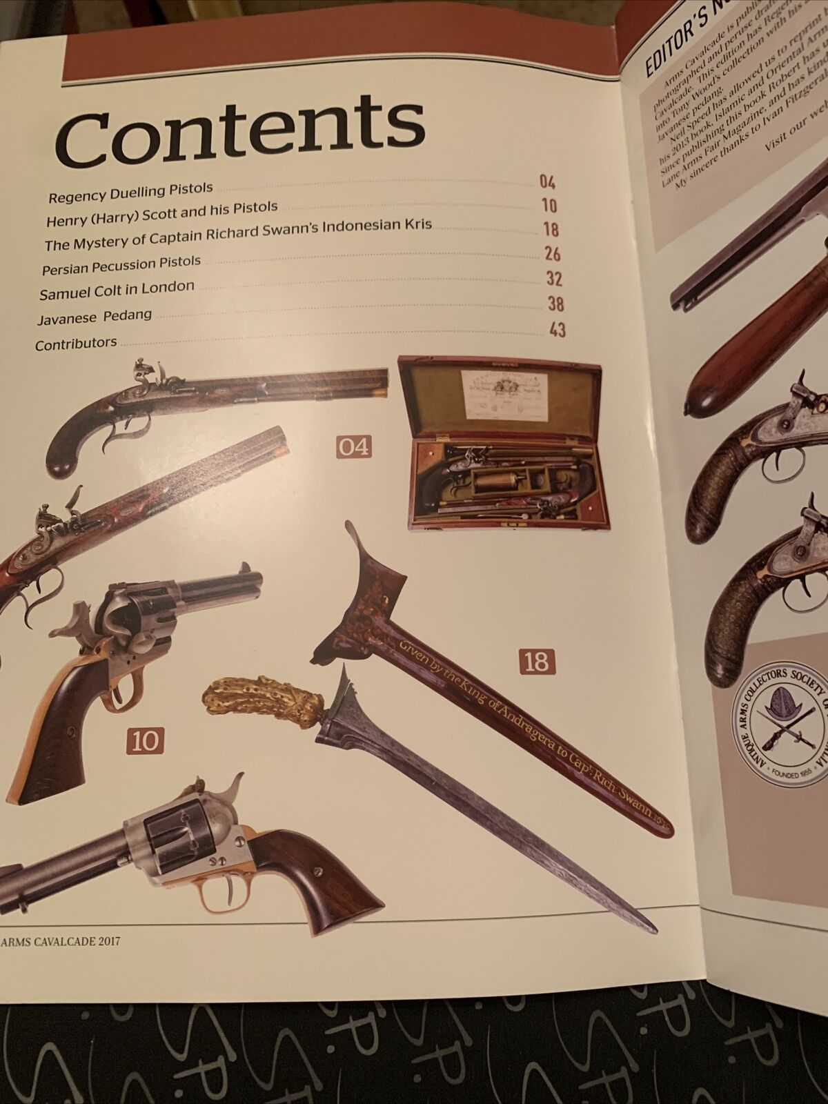 ARMS CAVALCADE Official Journal Antique Arms Collectors Australia Sept 2017 PB
