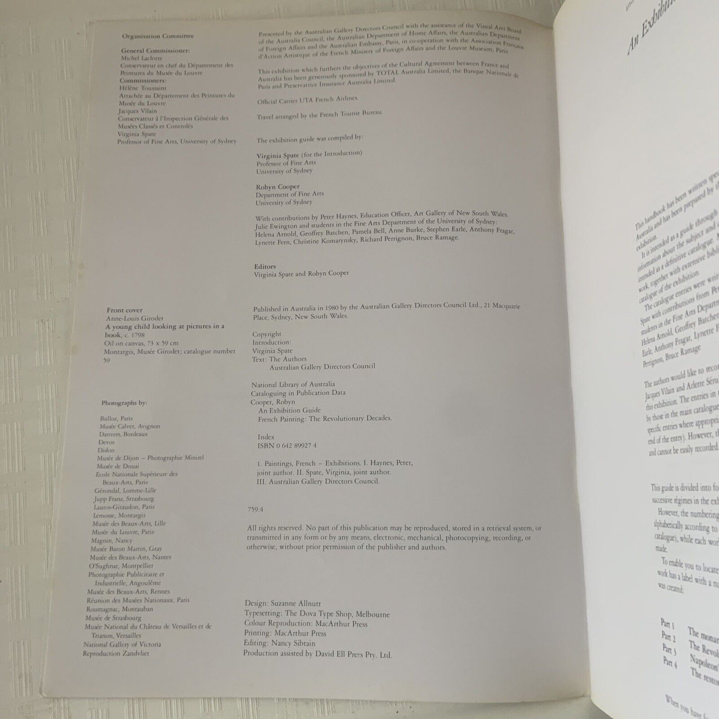 FRENCH PAINTING The Revolutionary Decade 1760-1830 An Exhibition Guide PB 1981