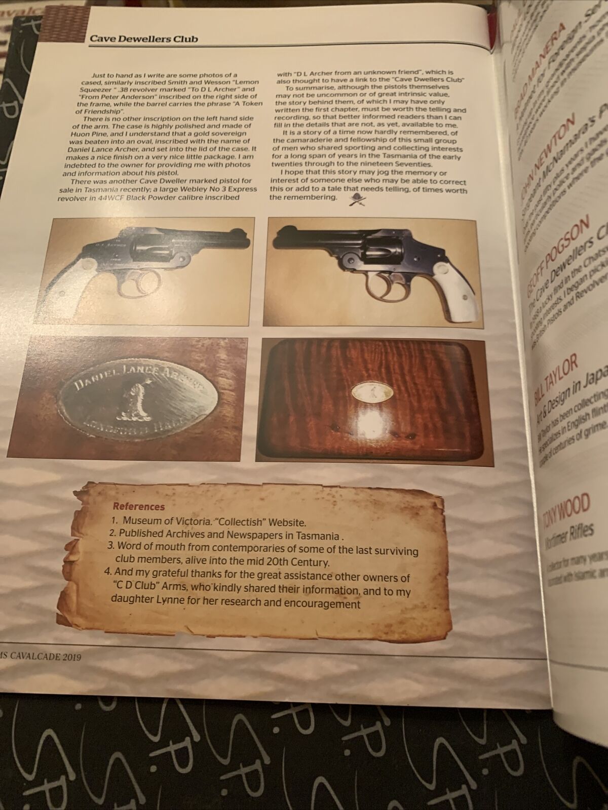 ARMS CAVALCADE Official Journal Antique Arms Collectors Australia Aug 2019 PB