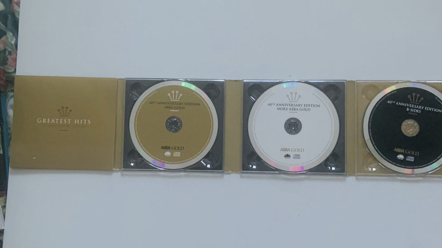 CD ABBA ‎GOLD Greatest Hits 40th Anniversary Edition 3 Disc Set Worn Cover