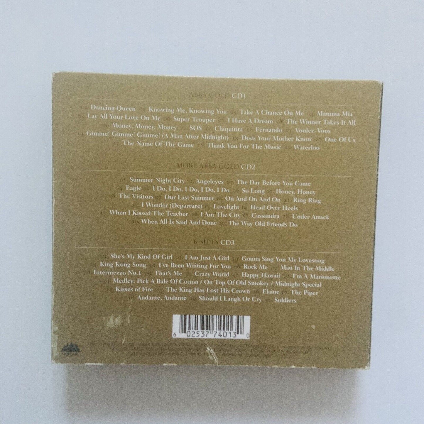 CD ABBA ‎GOLD Greatest Hits 40th Anniversary Edition 3 Disc Set Worn Cover