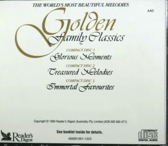 CD GOLDEN FAMILY CLASSICS Audio 3 Disc The Worlds Most Beautiful Melodies 1993