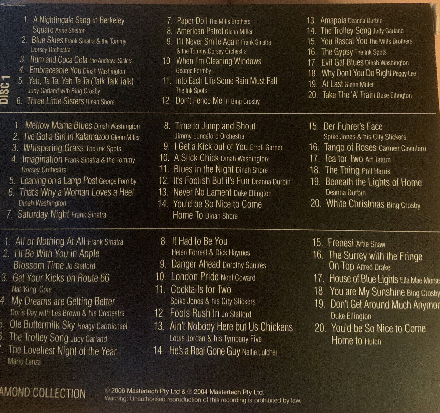 CD The Fabulous 40's Collection 60 Classic Performances 3 Disc Box Set 1940’s