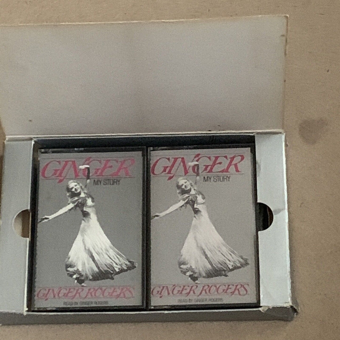 2 Audio Cassette Set GINGER MY STORY Read By GINGER ROGERS 1991 Card Flip Case