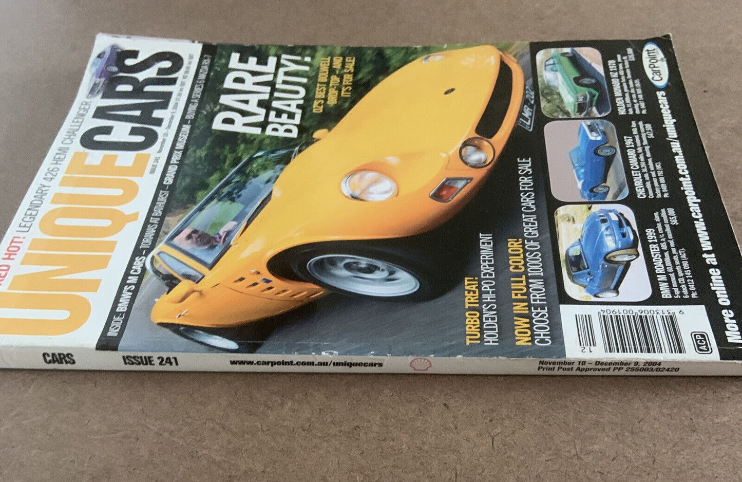 UNIQUE CARS Magazine ISSUE 241 NOV DEC 2004 Full Colour 426 Hemi Challenger