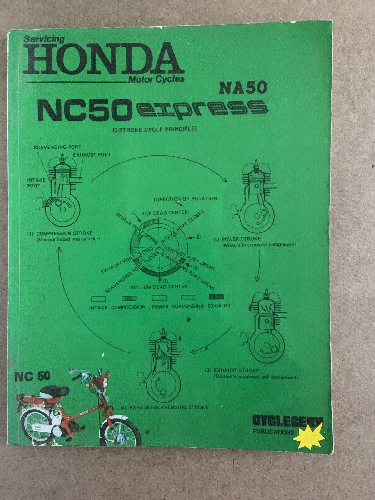 Servicing HONDA MOTOR CYCLES NA 50 NC 50 Express PB 1979 Japan