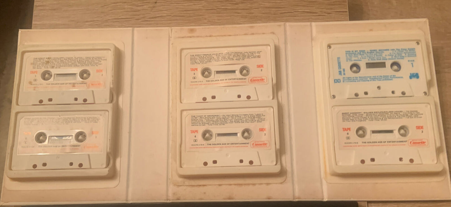 THE GOLDEN AGE OF ENTERTAINMENT 6 Audio Cassette Set TriFold Case Readers Digest