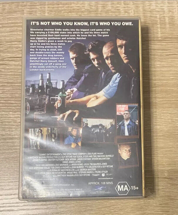 VHS Lock Stock Two Smoking Barrels Video Tape 1998 Jason Flemyng Dexter Fletcher