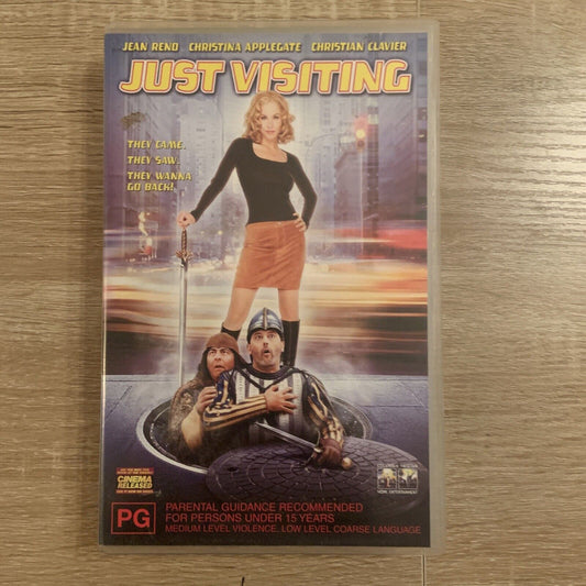 Vintage VHS JUST VISITING 1989 Jean Reno Christina Applegate BIG BOX Video Tape