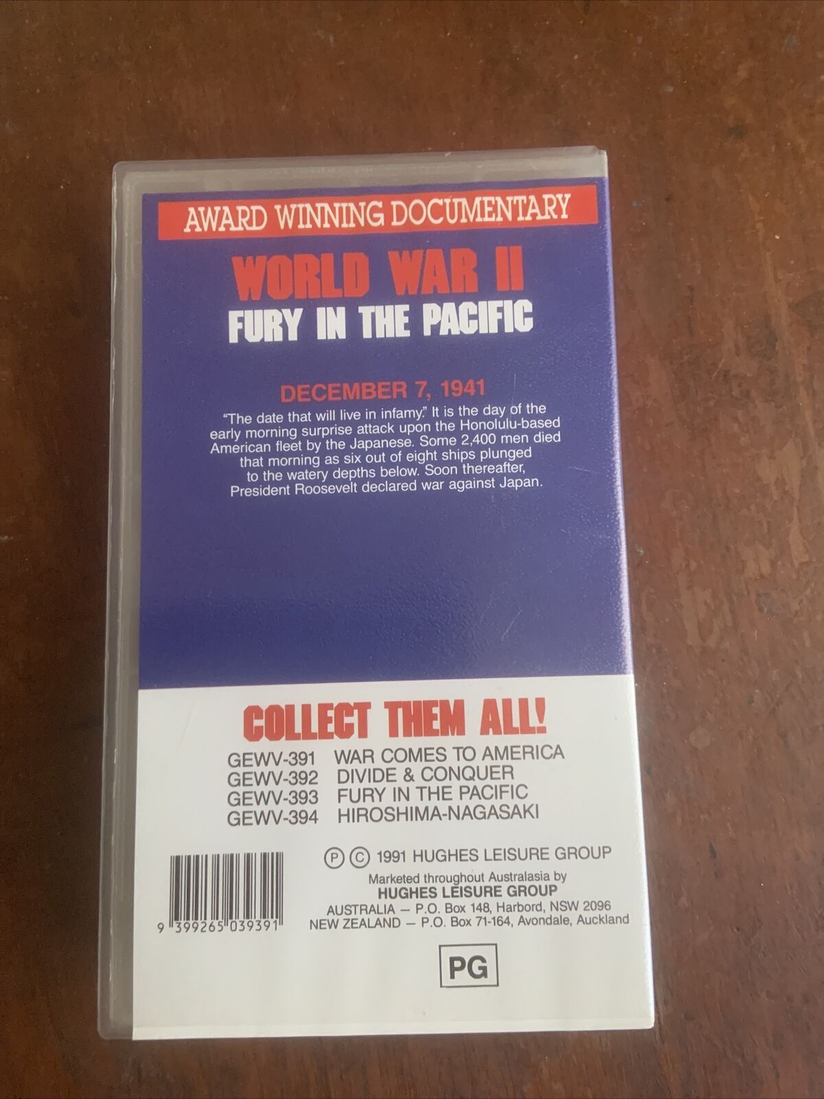 VHS WW2 FURY IN THE PACIFIC Dec 7th 1941 Award Winning Documentary 1991 Video