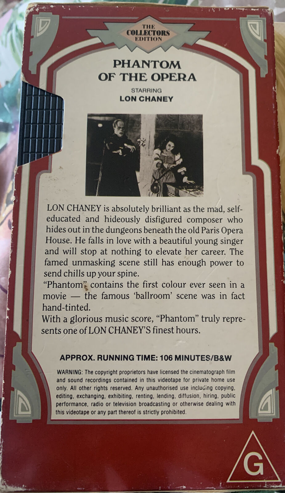 VHS PHANTOM OF THE OPERA Collectors Edition Slip Case Lon Chaney Rupert Julian