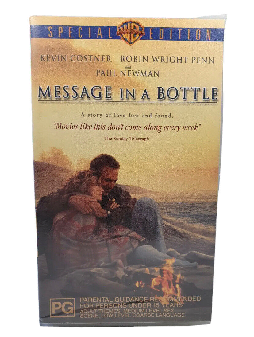 VHS MESSAGE IN A BOTTLE 2000 Kevin Costner Paul Newman Video Special Edition PAL