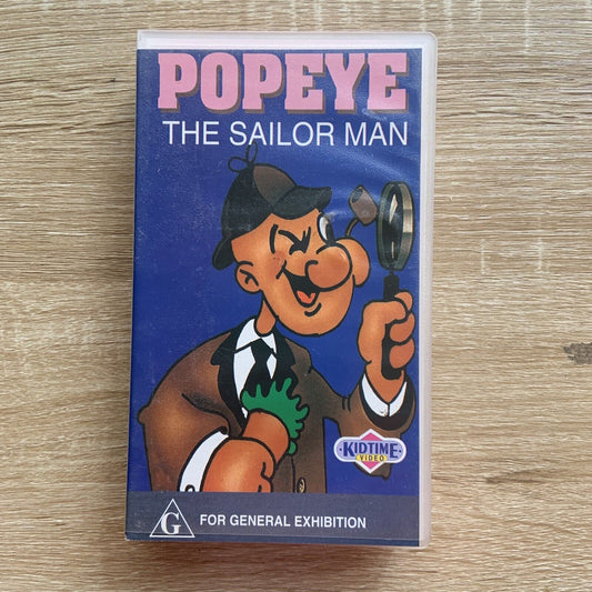 Vintage VHS Kidtime Video POPEYE THE SAILOR MAN Tape Cartoon Animation