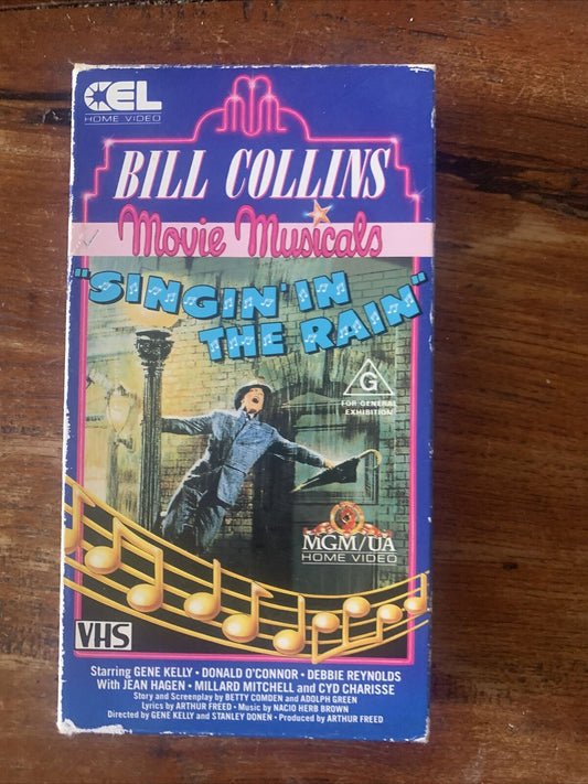 Vintage VHS Singin' In The Rain Bill Collins Movie Musicals Video Tape Box 1952