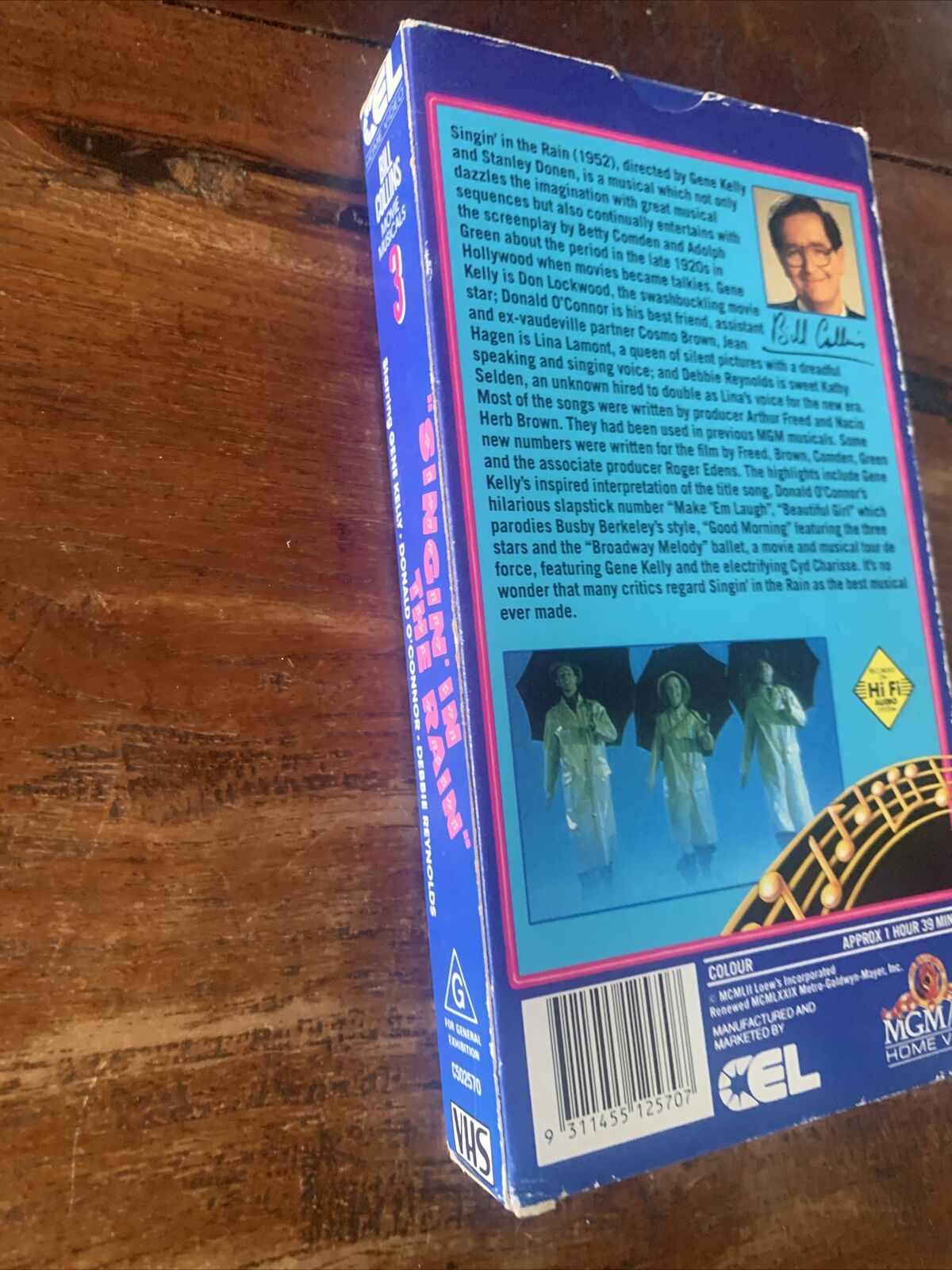 Vintage VHS Singin' In The Rain Bill Collins Movie Musicals Video Tape Box 1952