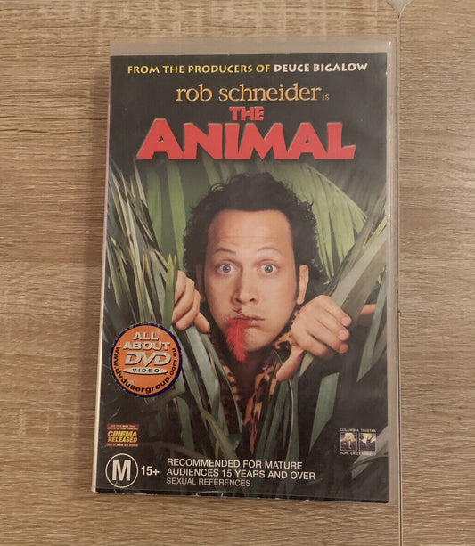 VHS Rob Schneider THE ANIMAL Video Tape Rated PG Colleen Haskell Comedy Big Box