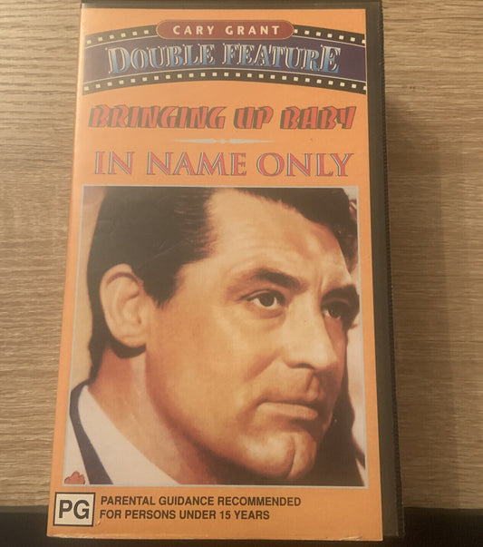 Vintage VHS CARY GRANT Double Feature Video Tape Bringing Up Baby In Name Only