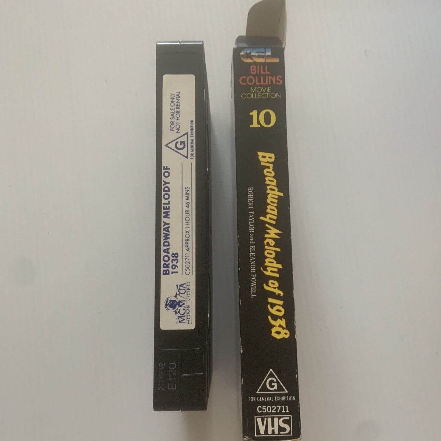 VHS BROADWAY MELODIE of 1938 BILL COLLINS Movie Collection Cardbox Cover Romance