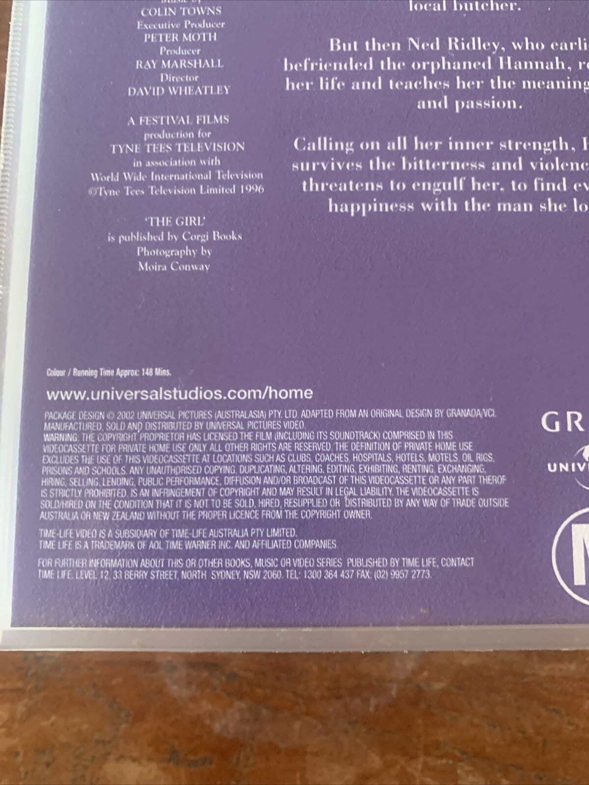 VHS The Cookson Collection THE GIRL Catherine Cookson VIDEO Tape 2 PK Tragedy