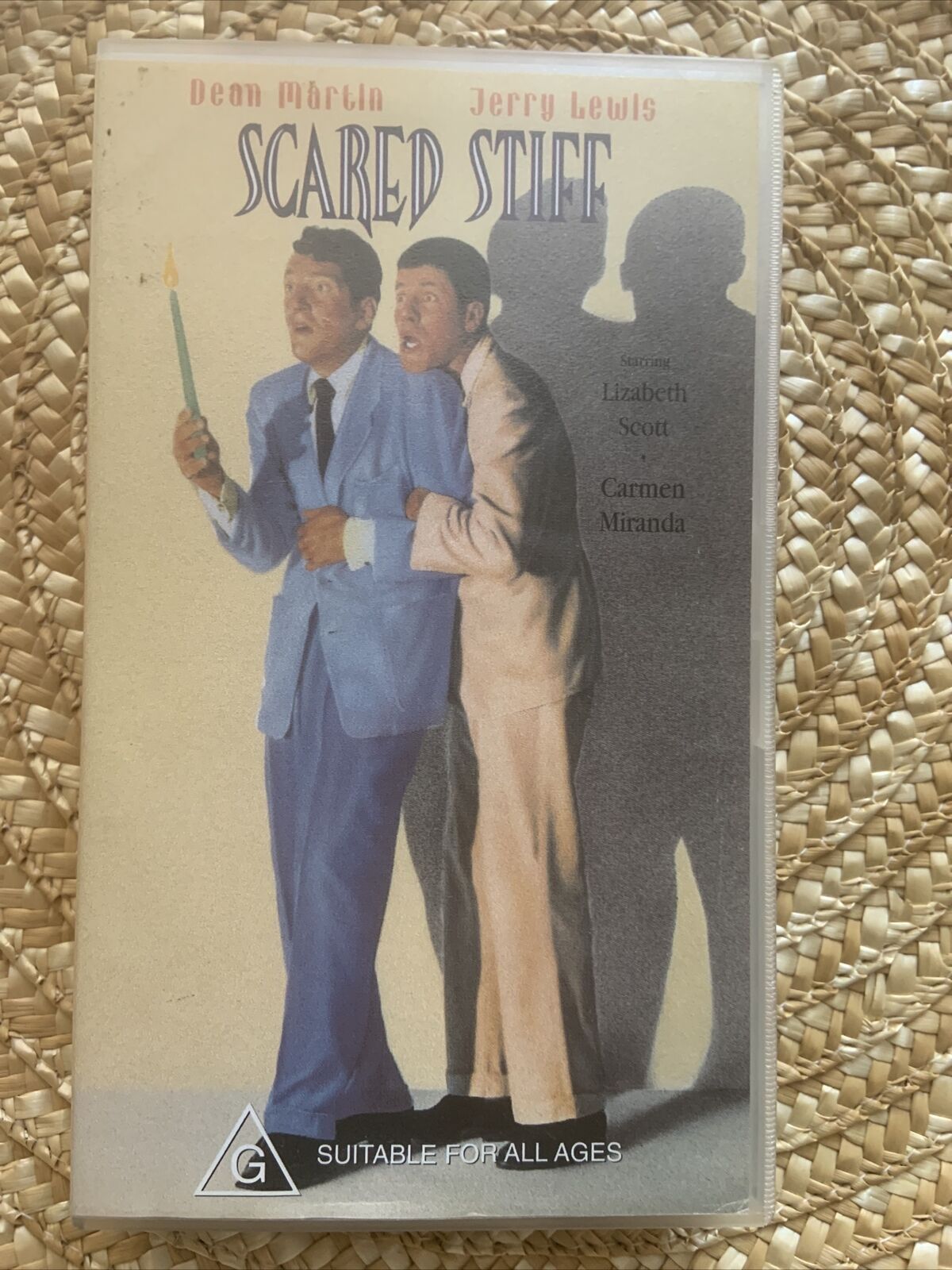 VHS SCARED STIFF Movie Video Cassette Tape B&W Movie Dean Martin Jerry Lewis
