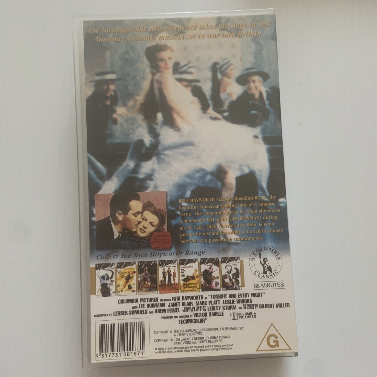 VHS RITA HAYWORTH Tonight and Every Night Dance Hollywood Musical Siren