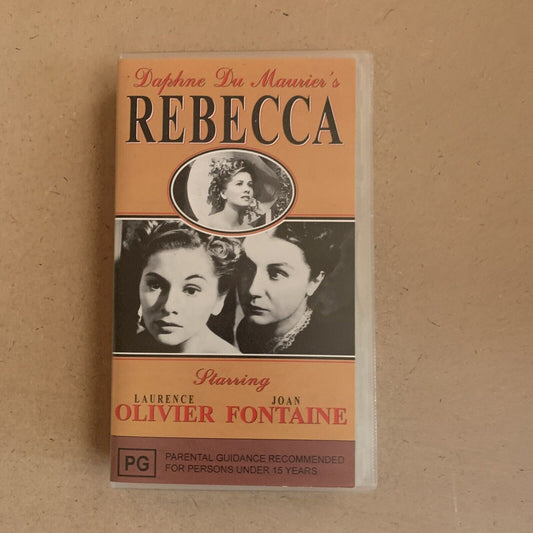 Vintage VHS REBECCA Video Cassette Tape Hollywood Lawrence Olivier Joan Fontaine