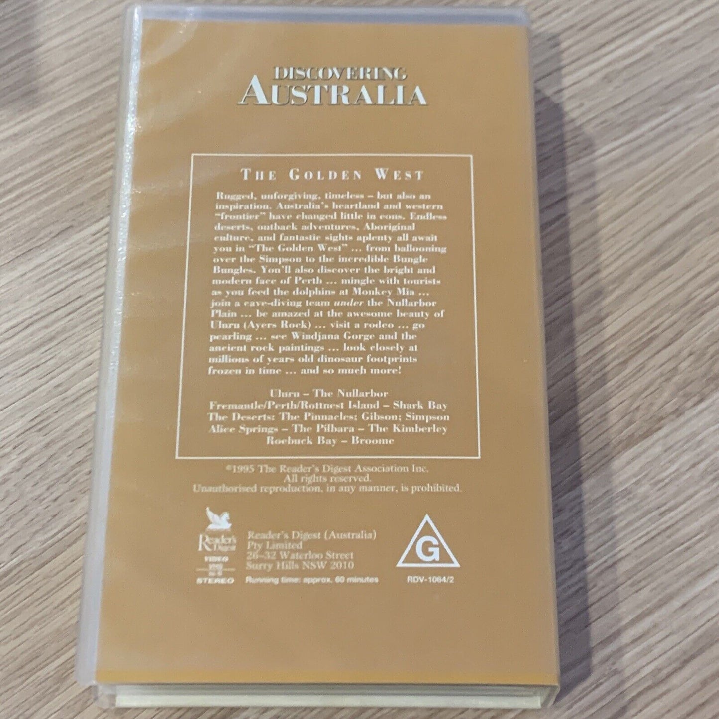 VHS Readers Digest DISCOVERING AUSTRALIA The Golden West Video Cassette 1995