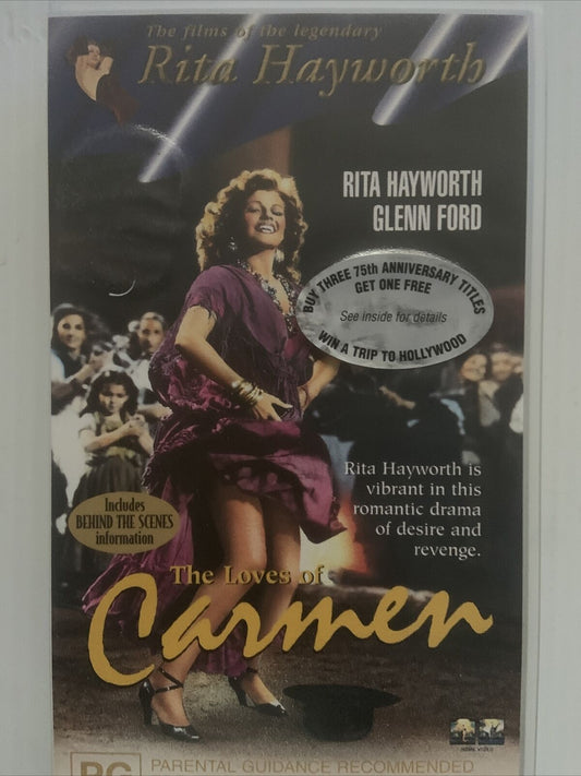 VHS Rita Hayworth THE LOVE OF CARMEN Hollywood Musical Video Romance Dance