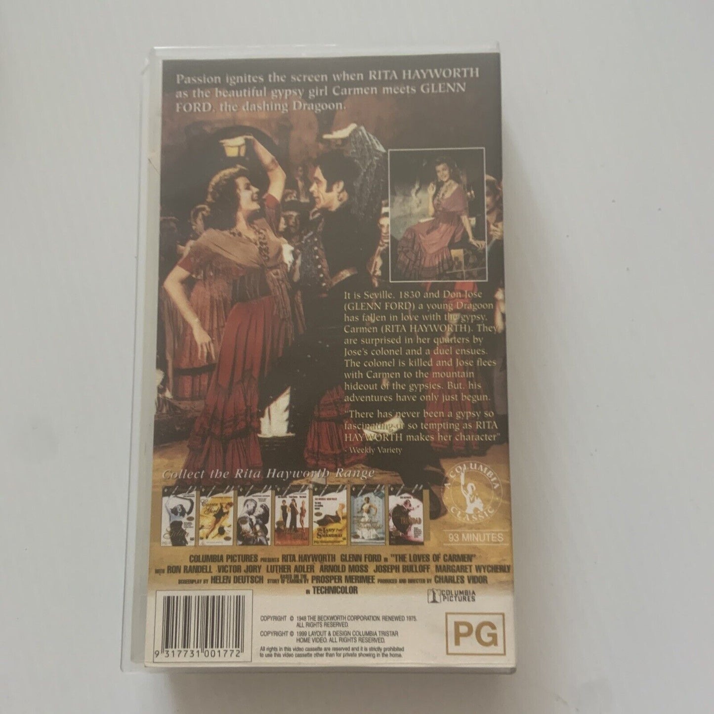 VHS Rita Hayworth THE LOVE OF CARMEN Hollywood Musical Video Romance Dance