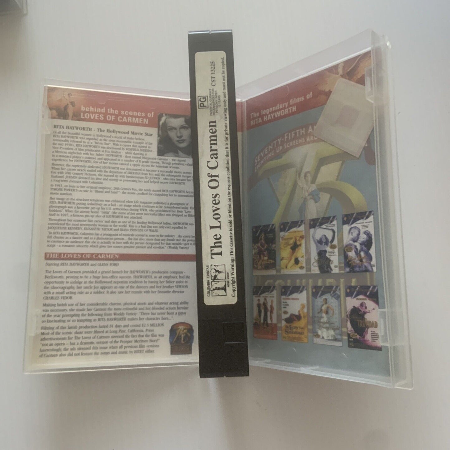 VHS Rita Hayworth THE LOVE OF CARMEN Hollywood Musical Video Romance Dance