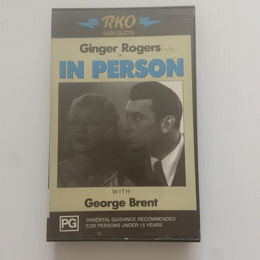 Vintage VHS RKO IN PERSON 935 Ginger Rogers Comedy Romance Musical Video Romcom
