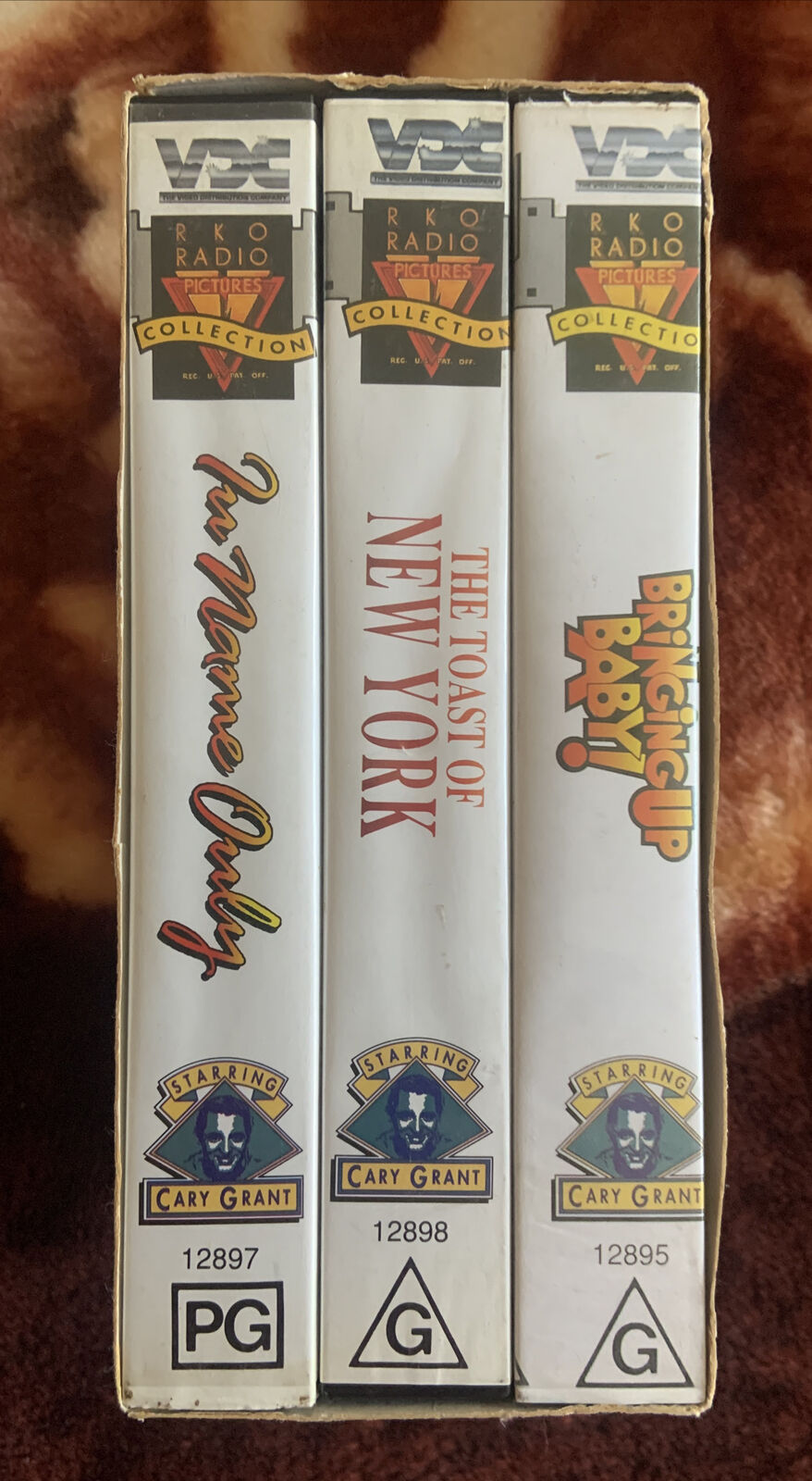 Vintage VHS CARY GRANT 3 Feature Films Video Tapes Bringing Up Baby, Mr Branding