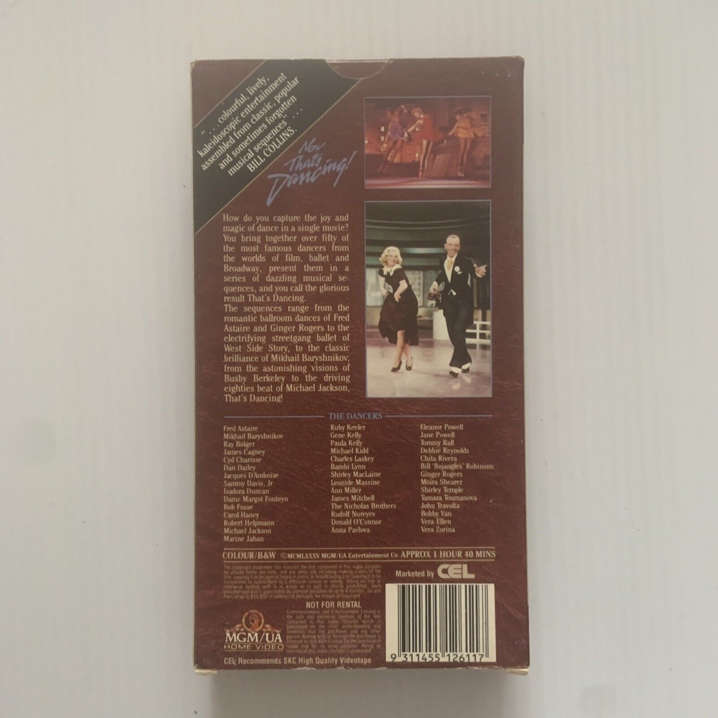 VHS NOW THATS DANCING! Musical FRED ASTAIRE Video Card Cover Hollywood