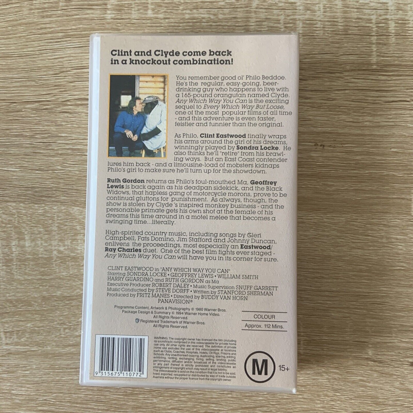 VHS ANY WHICH WAY YOU CAN Clint Eastwood VIDEO TAPE 1980 Movie 1994 Release