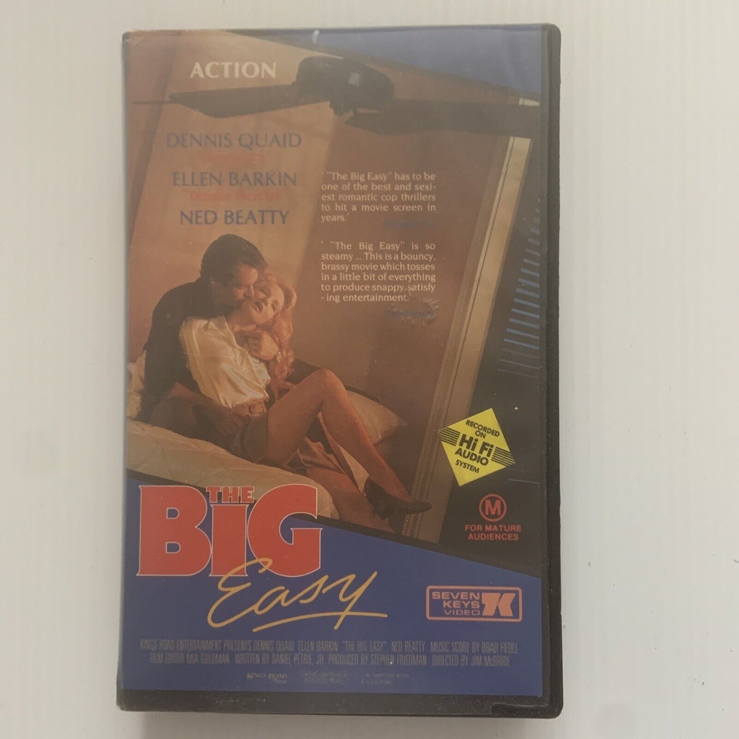 VHS THE BIG EASY 1986 Movie Dennis Quaid Ned Beatty Green Video Tape Action Rom