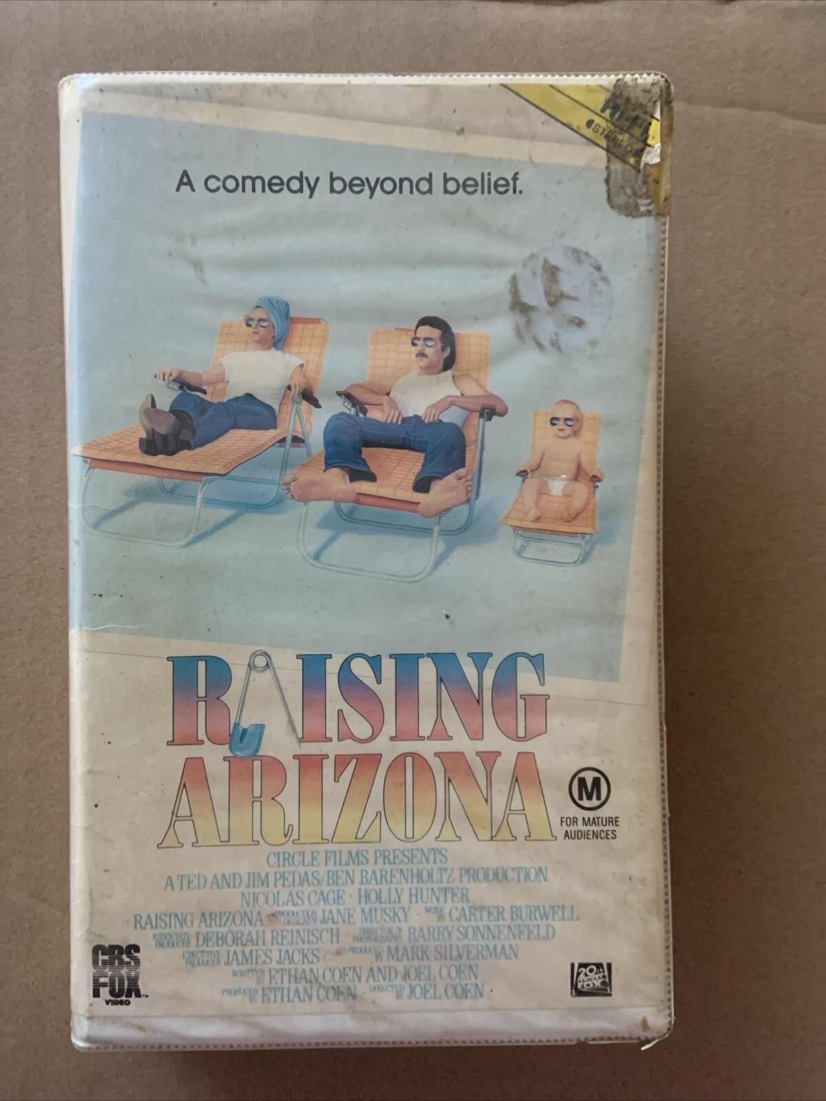 VHS RAISING ARIZONA 1987 Coen Brothers Nicolas Cage Comedy Ex-Rental Clamshell