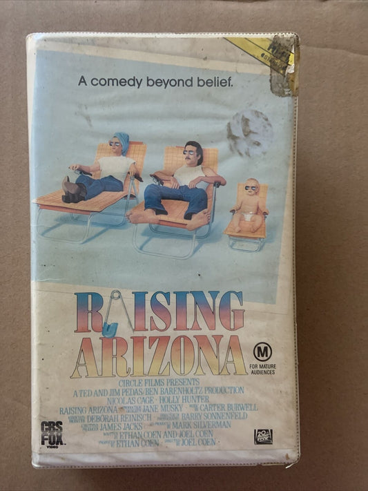 VHS RAISING ARIZONA 1987 Coen Brothers Nicolas Cage Comedy Ex-Rental Clamshell