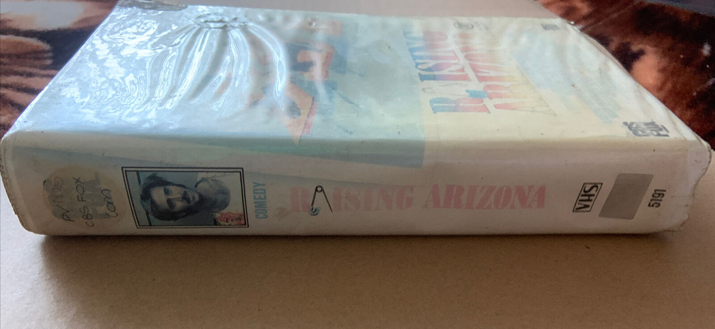 VHS RAISING ARIZONA 1987 Coen Brothers Nicolas Cage Comedy Ex-Rental Clamshell