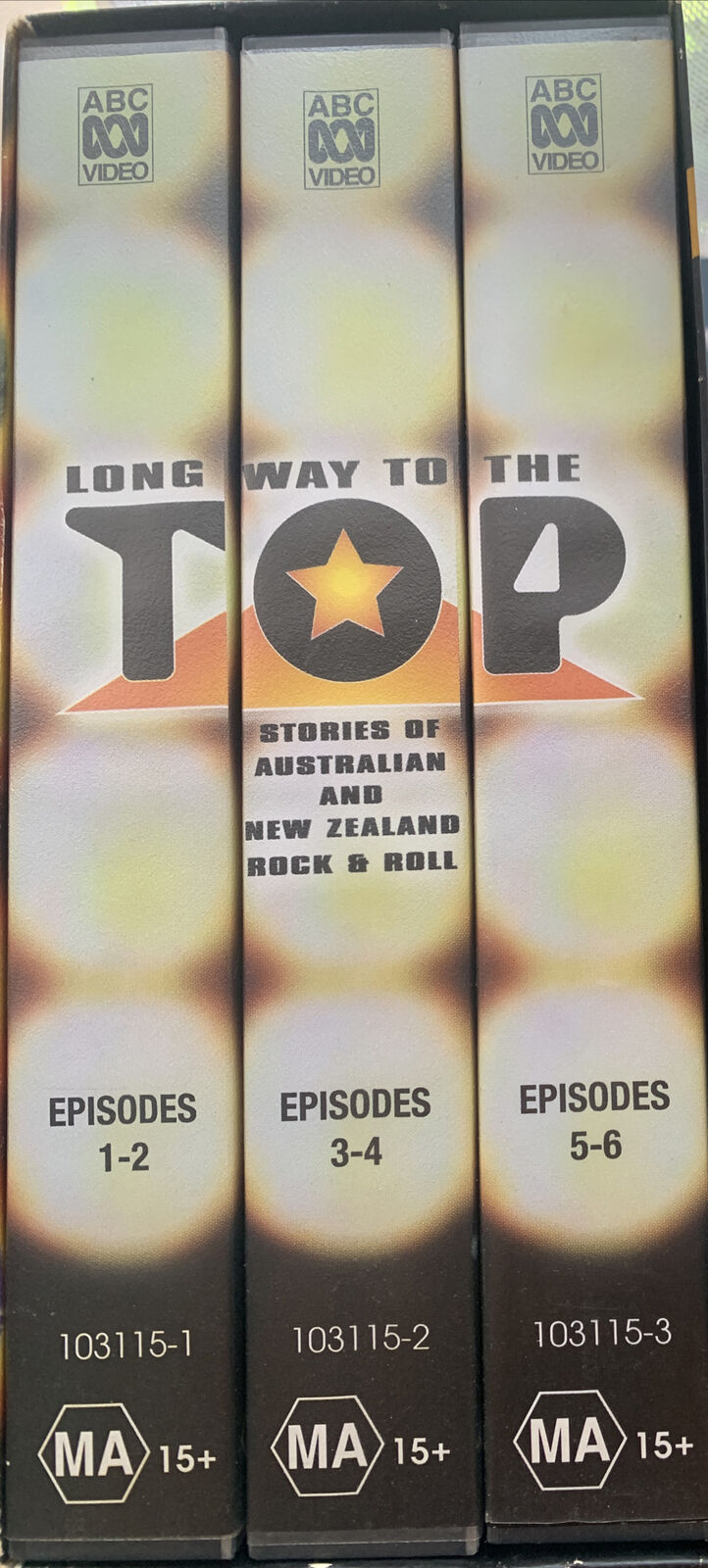 VHS LONG WAY TO THE TOP  3 Video Cassette Tape Box Set 6 Episodes Australia NZ