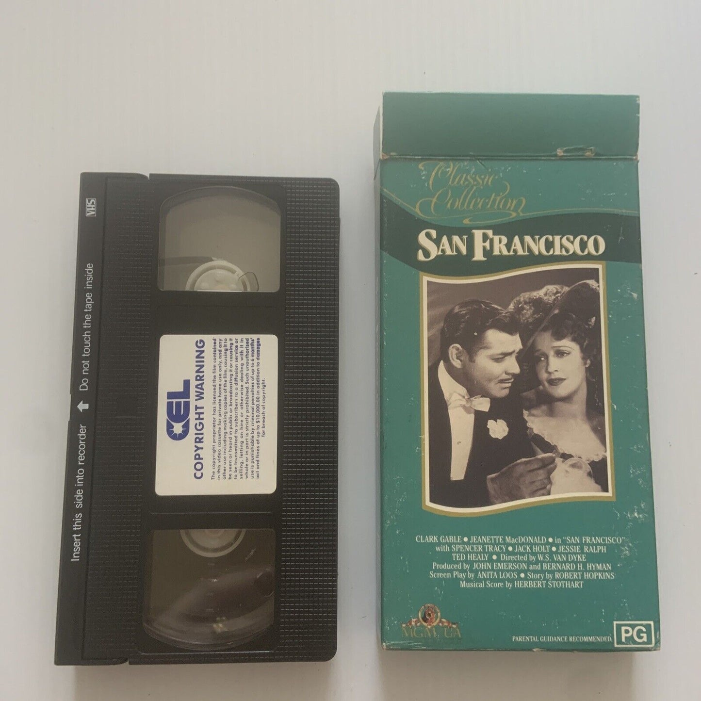 Vintage VHS SAN FRANSISCO VHS 1930's MGM Home Video PAL Clark Gable Romance Card
