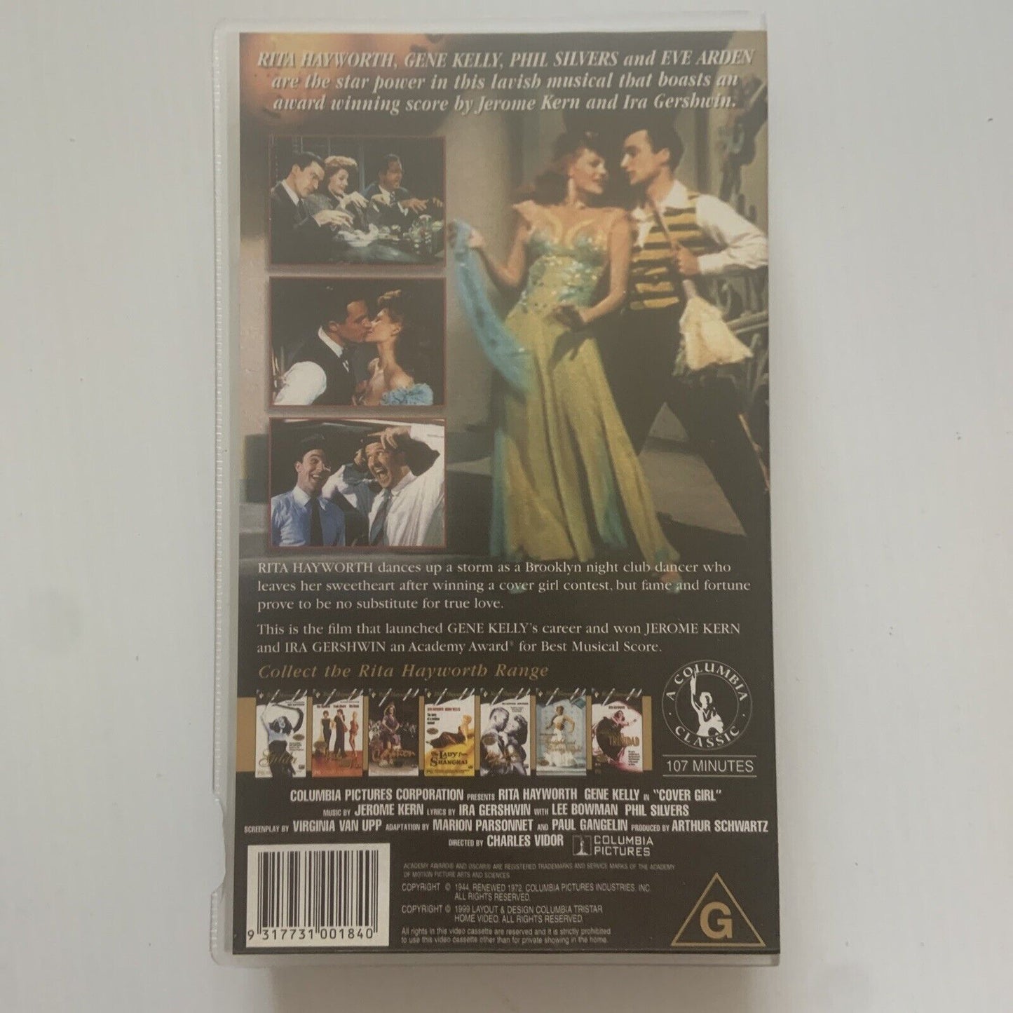 VHS COVER GIRL Hollywood Rita Hayworth Gene Kelly Rated G Musical 1944 As New