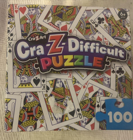New PUZZLE Cra-Z-Difficult 100 Piece House of Cards 38 x 25cm Cube Box Sealed