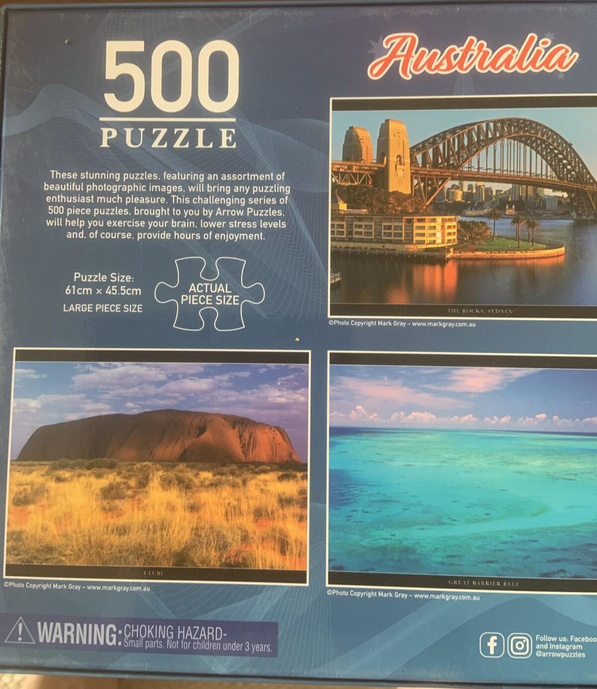 Jigsaw Puzzle AUSTRALIA ULURU 500 Pieces 018886 Ayer’s Rock 8+ 61x45.5 cm Opened
