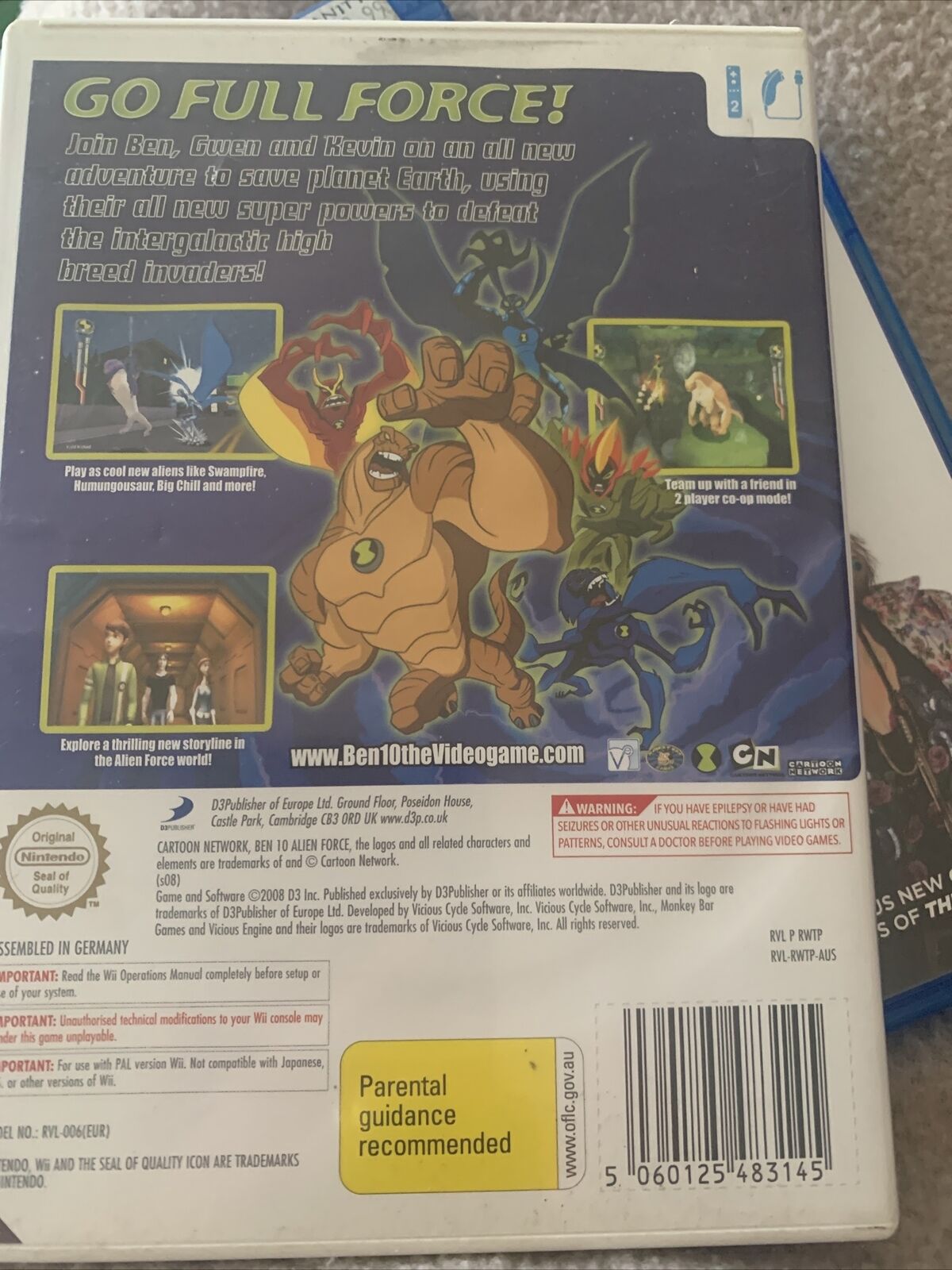 Wii BEN 10 Alien Force PAL Action Adventure NO Manual Nintendo Animated Game