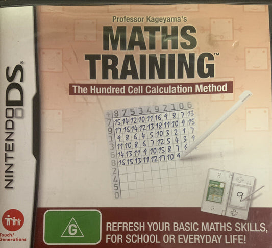 Nintendo DS PROFESSOR KAGEYAMA'S MATHS TRAINING THE 100 CELL CALCULATION GAME