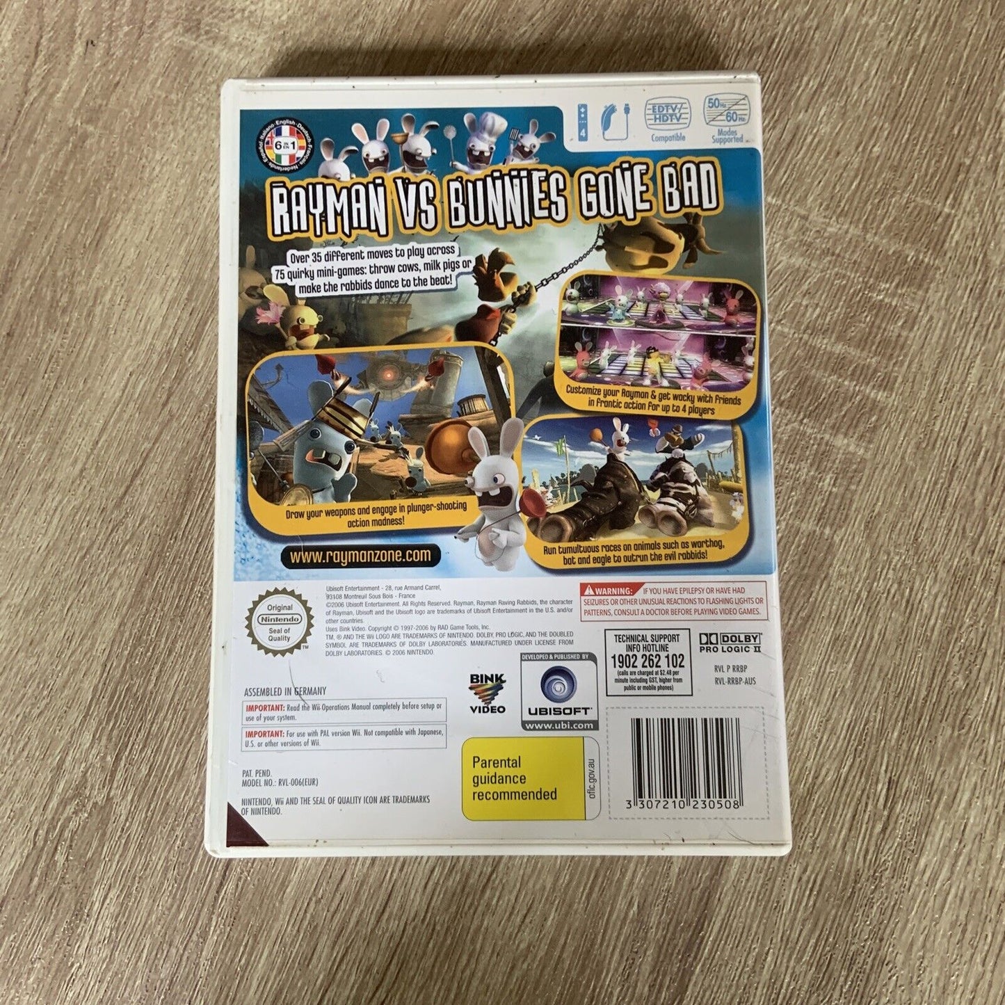Wii RAYMAN RAVING RABBIDS NINTENDO WII Complete with Manual
