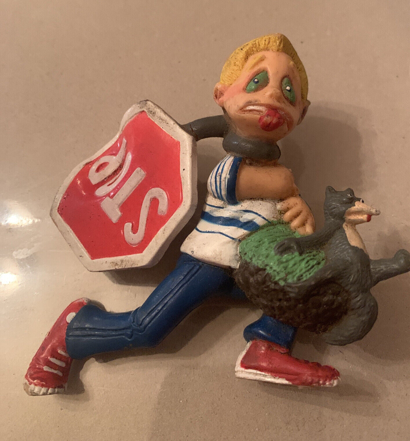Toy Skateboard Smack Ups 1986 Playtime Sammy Stop Sign Figure Only NO Skateboard